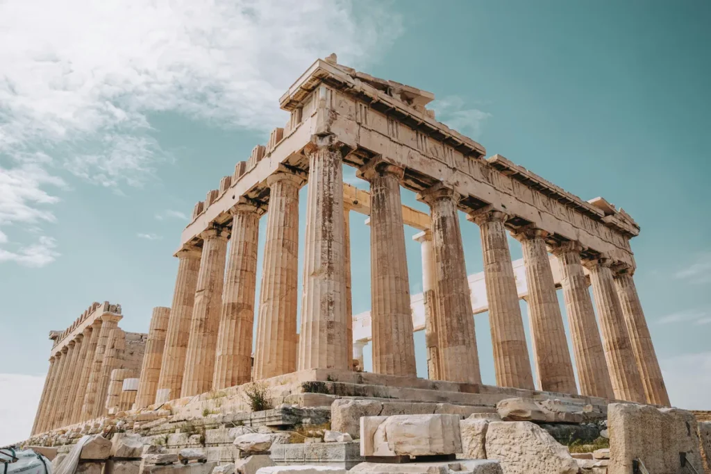 A close-up of the Acropolis of Athens, serving as a symbol of a running route for crews during their layover in Athens.